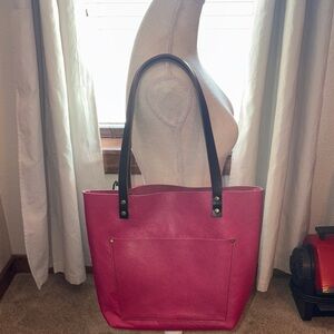 Portland leather goods unicorn medium classic tote in hibicus that is retired!